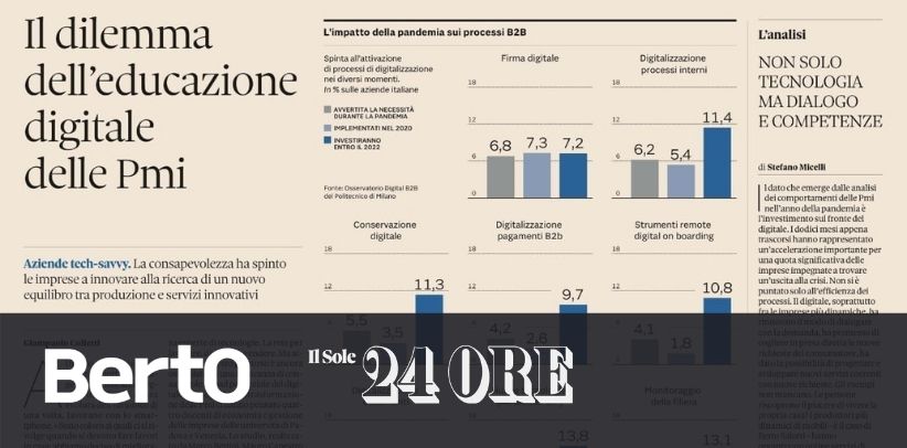 BertO exemple de compétence numérique dans l’article de Il Sole 24 Ore signé par Stefano Micelli